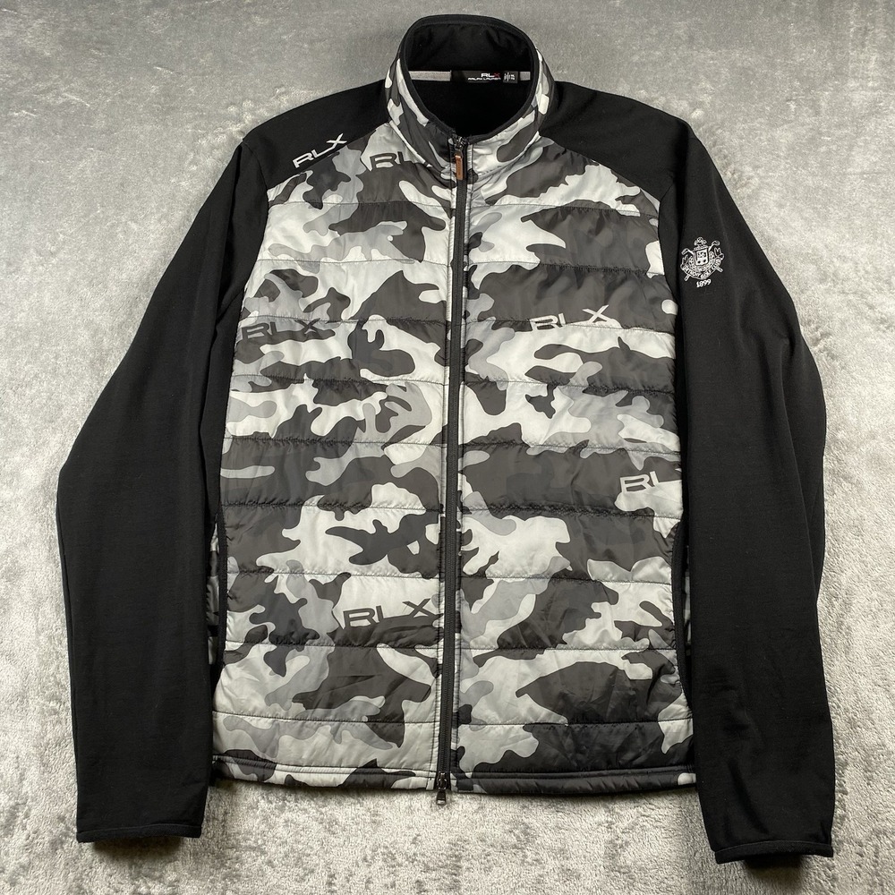 Ralph Lauren RLX Hybrid Jacket Mens XXL Camo Wool Blend Stretch Full Zip Golf - Picture 1 of 16